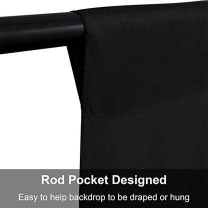 8X10FT Black Backdrop Background for Photography,Polyester Backdrop Curtain Background Screen for Photography,Photoshoot,Video Recording,Studio(8X10ft,Black)