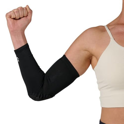 McDavid HEX Shooter Arm Sleeve Single Padded Compression Sleeve Basketball Football Sports Protection - color: Viz Black, size: Small