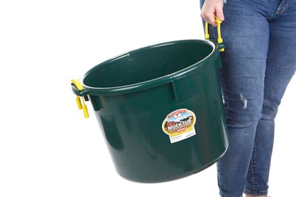 Little Giant® Plastic Muck Tub | Durable & Versatile Utility Bucket with Handles | Muck Bucket | Durable Handles | 40 Quart | Green