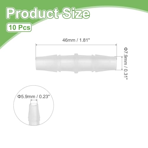 MECCANIXITY 10pcs Plastic Hose Barb Fitting, 5/16" Barbed Hose Pipe Fitting Splicer Mender Joint Adapter for Water Liquid Fuel Line Tube, Clear - color: Clear, size: 5/16"