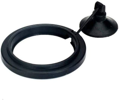 Fish Feeding Ring, Fish Floating Food Feeder with Suction Cup Square Shape Tank Feeder Aquarium Turtle Tank Accessories Food Goldfish, Turtle(Round,Black)