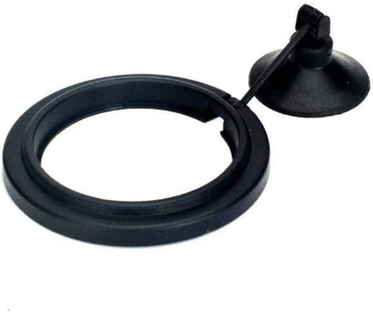 Fish Feeding Ring, Fish Floating Food Feeder with Suction Cup Square Shape Tank Feeder Aquarium Turtle Tank Accessories Food Goldfish, Turtle(Round,Black)