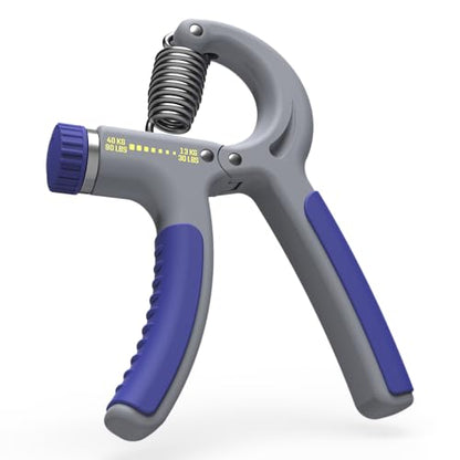 EQYP Hand Grip Strengthener Set Adjustable Resistance – Forearm & Finger Exerciser Kit, Light Medium Heavy, Includes Counter Grip & Donut Squeeze Balls for Strength Training & Home Use - color: Grey – Hand Grip