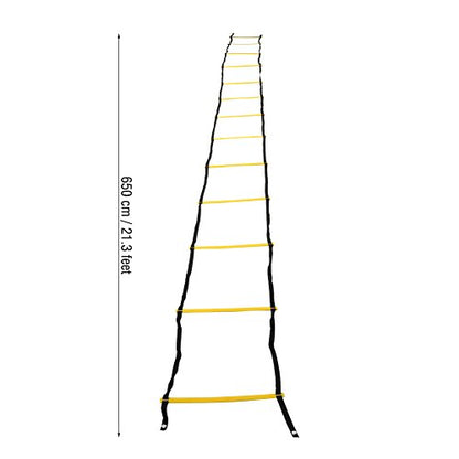 Dioche Speed Training Ladder, Portable Footwork Exercise Tackle for Football Soccer Sports (7m13 - Rung-Yellow)