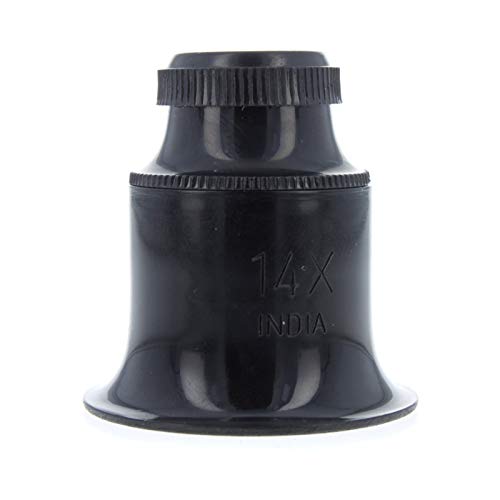 Universal Tool Plastic Jewelers Loupe 25mm Diameter Glass Lens Magnifier (14X) - size: 14X