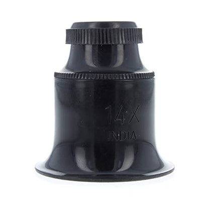 Universal Tool Plastic Jewelers Loupe 25mm Diameter Glass Lens Magnifier (14X) - size: 14X