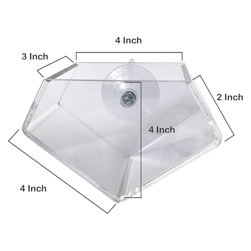 Transparent Acrylic Diamond Shape Suction Cup Window Planter, Ideal for Succulents, Cactus, Boxes or Indoor Herbs Pots, Home Decor Plant Holder or Kitchen