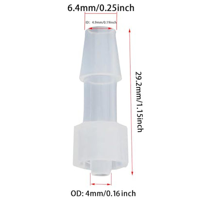 15PCS 1/4 inch PP Luer Fitting Butt Hose Connector PP Hose Barb Adapter For Lab Biochemistry Analytical Instruments Food Machinery Aquarium Equipment Male/Female
