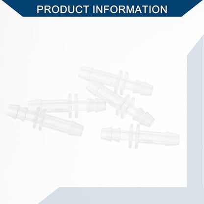 Plastic Hose Barb Fitting Inner I Shaped Pipe Connectors Tube Joint Splicer Mender 4mm 5/32" 5pcs Clear