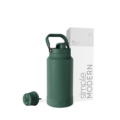 Simple Modern Water Bottle Jug | Straw & Chug Lid | 64oz, Green - color: -Forest, size: 64 Ounces
