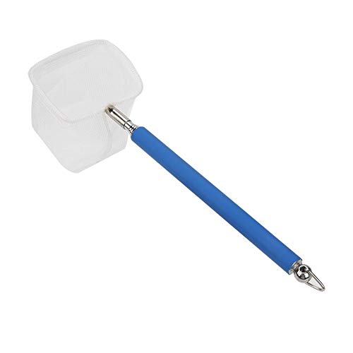 Fdit Adjustable Mini Fishing Net Pole for Aquarium Shrimp 20-57.5cm Expandable (Blue)