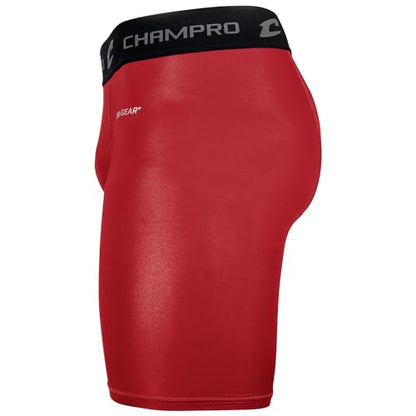 CHAMPRO Youth Polyester/Spandex Lightning Compression Shorts - color: Scarlet, size: Small