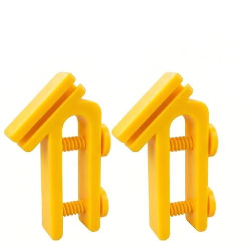 2PCS Hose Holder Clip, Hands-Free Water Pipe Clamp for Fish Tank, Bucket and Garden Hose, Anti-Slip Draining Tube Clamp Fits 0.59" Hose - color: 0-0.79" Yellow