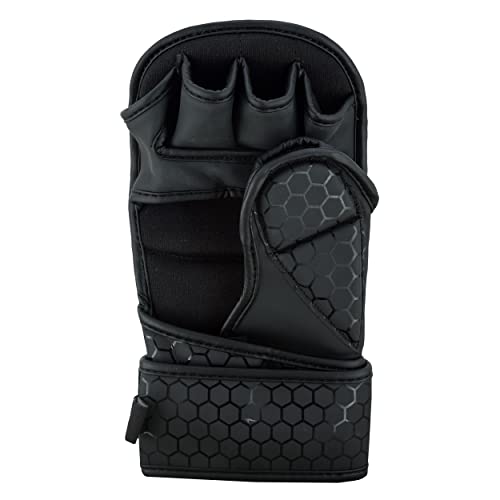PFG Ultimate Series MMA Sparring Gloves - Boxing MMA Muay Thai Bag Work - color: All Black, size: Small-Medium