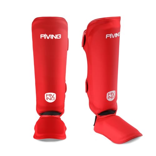 Muay Thai Shin Guards for Kids - color: Red, size: Medium