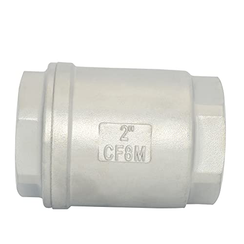 2" NPT Female WOG1000 Check Valve,Spring Loaded In-line Low Cracking Pressure,Stainless Steel SS316 CF8M