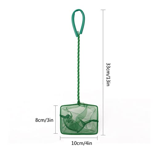 Fish Net 4" Fine Green Filter for Small Fish Tanks Catch Net with Comfortable