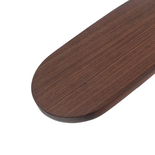 Oval Wood Display Base Walnut Solid Wood Riser for Vase Teapot Snack Plate Display Stand Home Décor Accent 9x18x1cm for Figures and Appetizer Plates