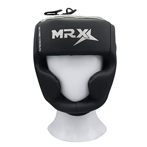 Boxing Headgear MMA Muay Thai, Head Gear for Kickboxing Sparring Grappling Martial Arts Taekwondo Training - color: Black-Silver, size: Small-Medium