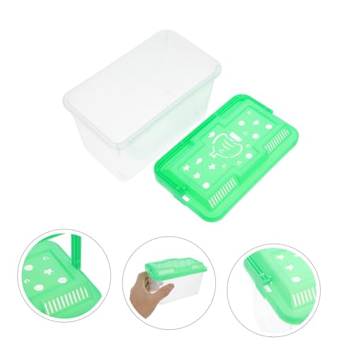 BESTonZON Portable Handheld Aquarium for Betta Fish and Turtles Clear Transport Box for Small Aquatic Pets Sturdy Material Easy Pet Travel and Observation