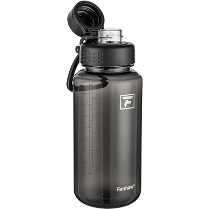 Fanhaw 32 oz Clear BPA-Free Tritan Water Bottle with Fast-Flow Spout Lid, BPA-Free & Leak-Proof Wide-Mouth Reusable Bottle for Gym, School & Office, Back to School Essentials (Black) - color: Black, style: 1 Pack