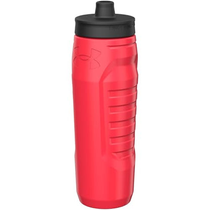 Under Armour Squeeze Water Bottles, 32 oz Water Bottles, Sideline Sports Water Bottle with Quick-Shot Lid, Quick & Easy Hydration, Gym Water Bottles, Squeeze Bottle, 1 32oz Bottle - color: Red