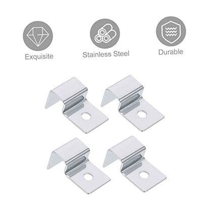 FOMIYES 16pcs Stainless Steel Fish Tank Lid Holders Aquarium Glass Cover Clips Support Bracket for Thick Glass for Fish Tank Accessories