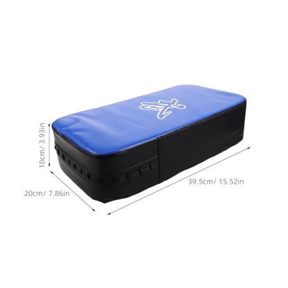 Beaupretty Taekwondo Kick Pad MMA Kickboxing Training Target Thickened Pu Curved Strike Shield Blue for Martial Arts Sparring and Boxing Gym Equipment