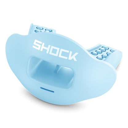 Shock Doctor Lip Guard, Adult and Youth Mouth Guard Football with Strap, Breathable Wide Opening Football Mouthpiece for Youth and Adults OSFA, Shock Doctor Mouth Guards, Max Airflow - color: Columbia Blue