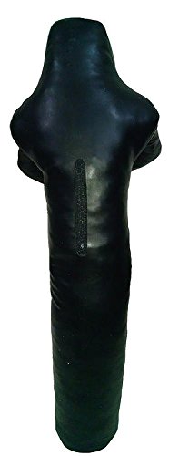Bestzo MMA Martial Arts Brazilian Grappling Dummy Wrestling Punching Bag Black-Unfilled - color: Canvas Black, size: 59 inches (5 ft)