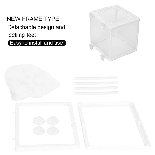 Aquarium Fish Breeder Box Isolation Box Breeder Hatchery Incubator with Suction Cup Fish Hatching Cage for Baby Fishes Shrimp Clownfish Guppy(S)