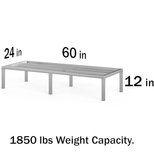 60" Long x 24" Wide | Height: 12" Off The Floor Aluminum Dunnage Rack | Storage in Restaurant, Kitchens and Garages and More! - size: 60" Long x 24" Wide | Height: 12" Off The Floor