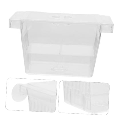 Mikikit 4pcs Floating Fish Fry Incubator Breeding Box for Aquarium Nursery Dual Layer Isolation Case for Betta Fish Eggs Compact Design for Efficient Hatching