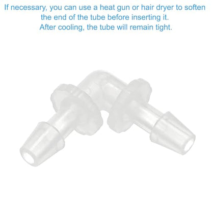 PATIKIL 3/16" Plastic Hose Barb 90 Degree Elbow, 5 Pack L-Barb Fittings 2 Way Equal Barbed Joint Connector Splicer Mender Hose Adapter Union Adapter for Aquarium Fuel Gas Liquid Air