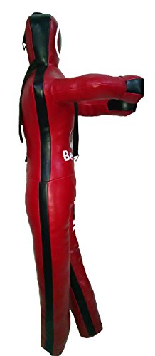 Bestzo MMA Jiu Jitsu Judo Punching Bag Grappling Dummy Red Standing Position-Unfilled - color: Synthetic Leather Red, size: 70 inches (6 ft)