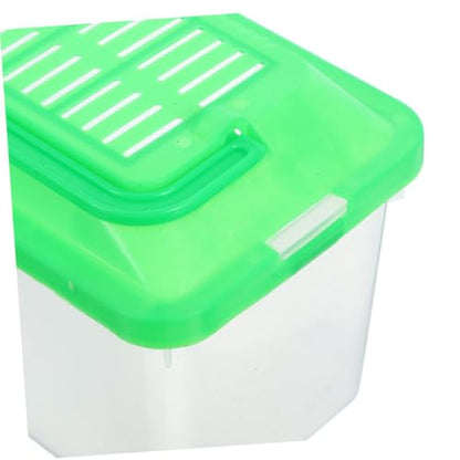 Happyyami 2pcs Portable Fish Container Lid Handheld Critter Carrier for Small Pets Breeding Case for Fish Turtles and Reptiles Easy to Carry Secure Transport Versatile Habitat