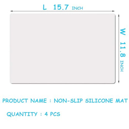 Clear Silicone Crafts Mats: Translucent Non-slip Silicone Jewelry Sheet 11.8×15.75In - Heat Resistant Countertop Liner for Epoxy Resin Glitter Slime DIY Nail Art (4 Pack) - color: Translucent(4pcs), size: 11.8"W x 15.75"L