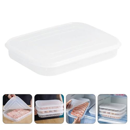 Yardwe Pe Soft Lid Stackable Refrigerator Storage Containers for Seafood, Fish, and Meat, Large Fridge Food Keeper Box with Airtight Seal for Cold Storage