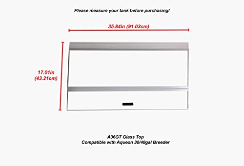 H2Pro 36" Glass Canopy, Fits Aqueon 30/40gal Breeder (35.84 x 17.01 x 0.16in)
