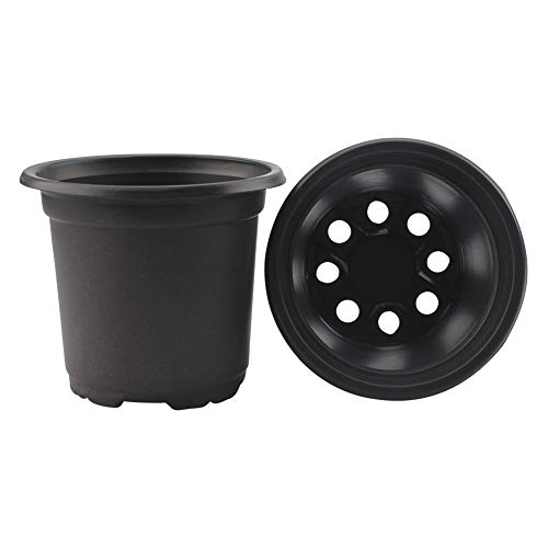 KINGLAKE 100 Pcs 4" Plastic Plants Pots Black - color: Black, size: 4 Inch
