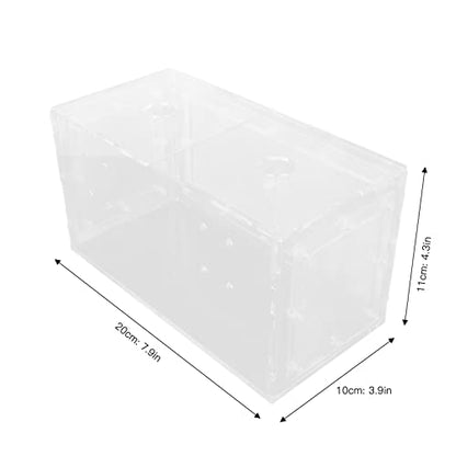 Fish Breeding Box, Acrylic Aquarium Acclimation Hatchery Incubator , Adjuatable Hook Fixing Fish Isolation Box with Lid and Mesh for Baby Fishes, Shrimp, Clownfish, Guppy