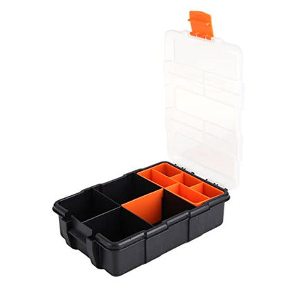 Tools Organizer Box, Two layer Plastic Heavy duty Components Storage Box Case Organizer Small Parts Tool Box