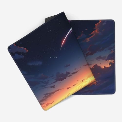 XXL Gaming Mouse Pad 35.4 x 15.7 Inch, Large Desk Mousepad with Comet Design, Water-Resistant Surface, Stitched Edges, Non-Slip Rubber Base Desk Mat - color: Comet