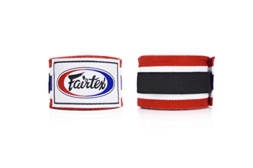 Fairtex HW2 Elastic Cotton Handwraps, 120' and 180" Full Length Hand Wraps-Many Colors - color: Thai Flag, size: 180"