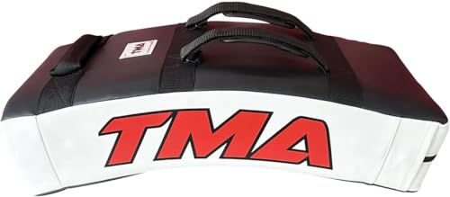 TMA Kick Shield Muay Thai Kickboxing, Heavy Curved Kicking Striking Body Pad, Target MMA Boxing Training, Kickboxing Body Shield, 3 Padded Handles, Karate Kicking Pads, Sparring Sheild