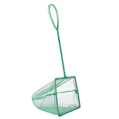Mogoko 2 Pack Aquarium Net Fish Net, Small Net, Multi-Size Fine Mesh Aquarium Net with Long Plastic Handle for Fish Tank - color: 1. Green, size: 6 Inch