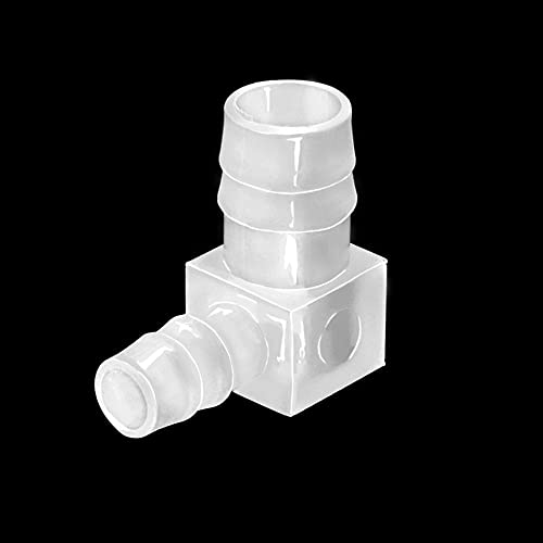 1/2" to 5/16" Hose Barb 90 Degree Elbow L Reducer Fitting, Barbed Joint Splicer Mender Adapter Union Adapter for Boat Aquarium Fuel Gas Liquid Air (Pack of 4)