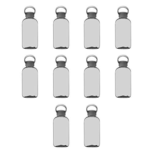 DISCOUNT PROMOS 10 Beau Water Bottles with Handle Set, 20 oz. - Flexi-Grip, Plastic, Drinkware - Smoke - color: - Blank - Smoke, size: 10 bottles