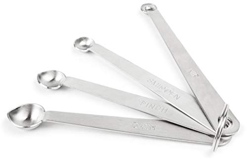 Fox Run Brands 4-Piece Pinch Spoons Measuring, 0.25 x 0.5 x 4.75 inches, Metallic