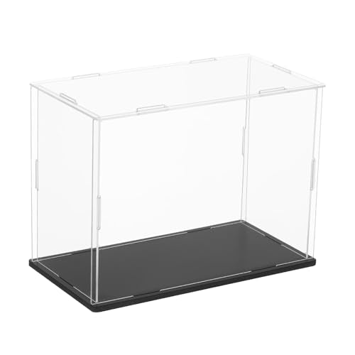 uxcell Acrylic Clear Display Case for Collectibles Self-Assemble Display Boxes with Black Base Dustproof Countertop Storage Box for Collectibles Action Figures, 7.9 x 3.9 x 5.9 Inch - size: 7.9 x 3.9 x 5.9 Inch